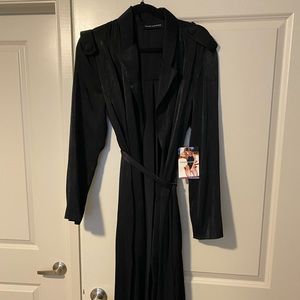 Naked Wardrobe black shinny trench coat/duster. New with tags.